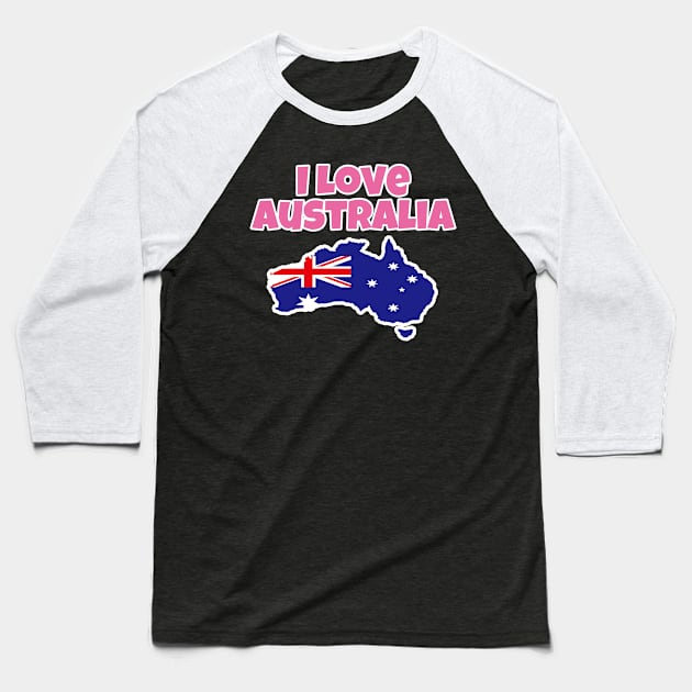 Australia Day - I Love Australia Baseball T-Shirt by EunsooLee